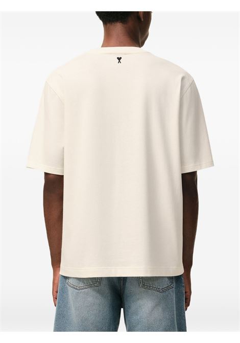 t-shirt heritage print uomo bianca AMI PARIS | UTS385.726136